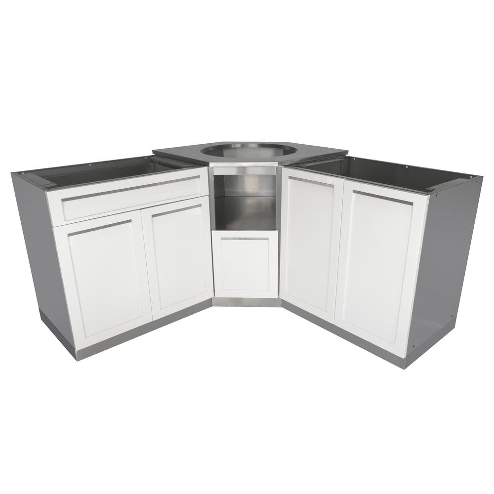4 Life Outdoor Steel Outdoor Kitchen Corner Cabinet Set Kitchen Cabinets