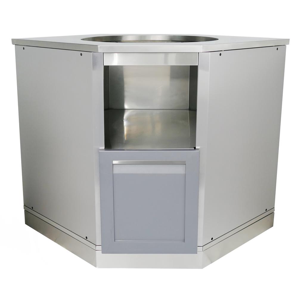 4 Life Outdoor Steel Grill Outdoor Kitchen Cabinet Door Gray Prefabricated Kitchens Kitchenettes