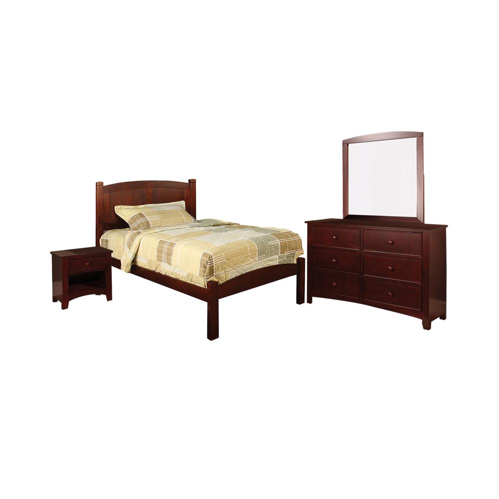 Williams Twin Bed Set Cherry Red Bedroom Furniture