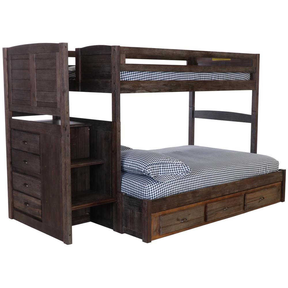 American Furniture Classics Chestnut Twin Wood Bunkbed Drawer Brown Beds Bed Frames