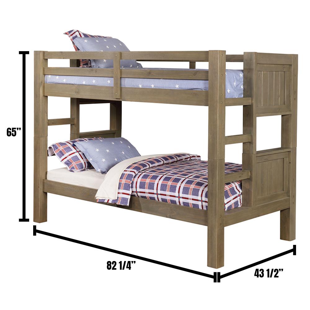 Williams Twin Bunk Platform Bed Rustic Bedroom Furniture