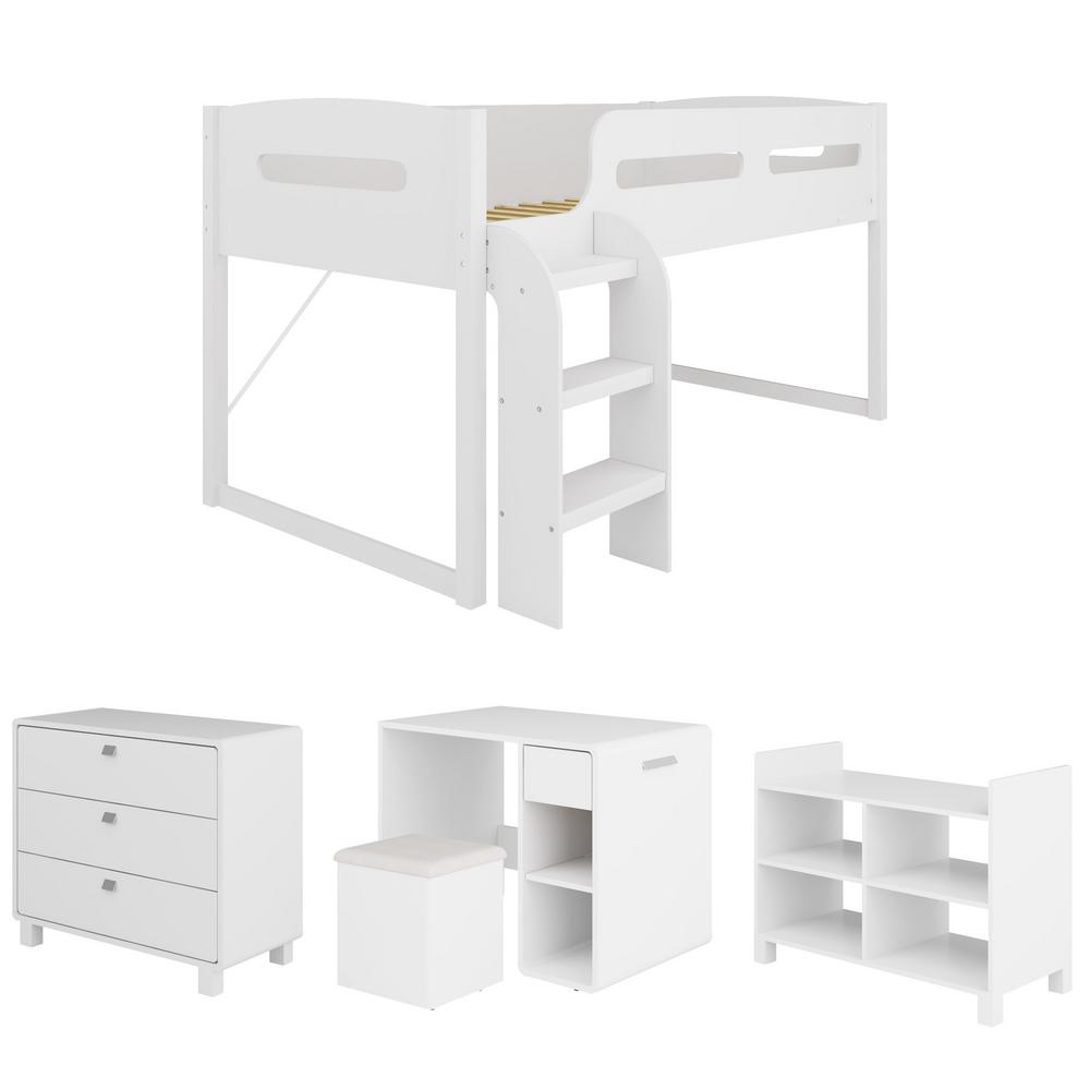 Corliving Twin Bed Snow 66