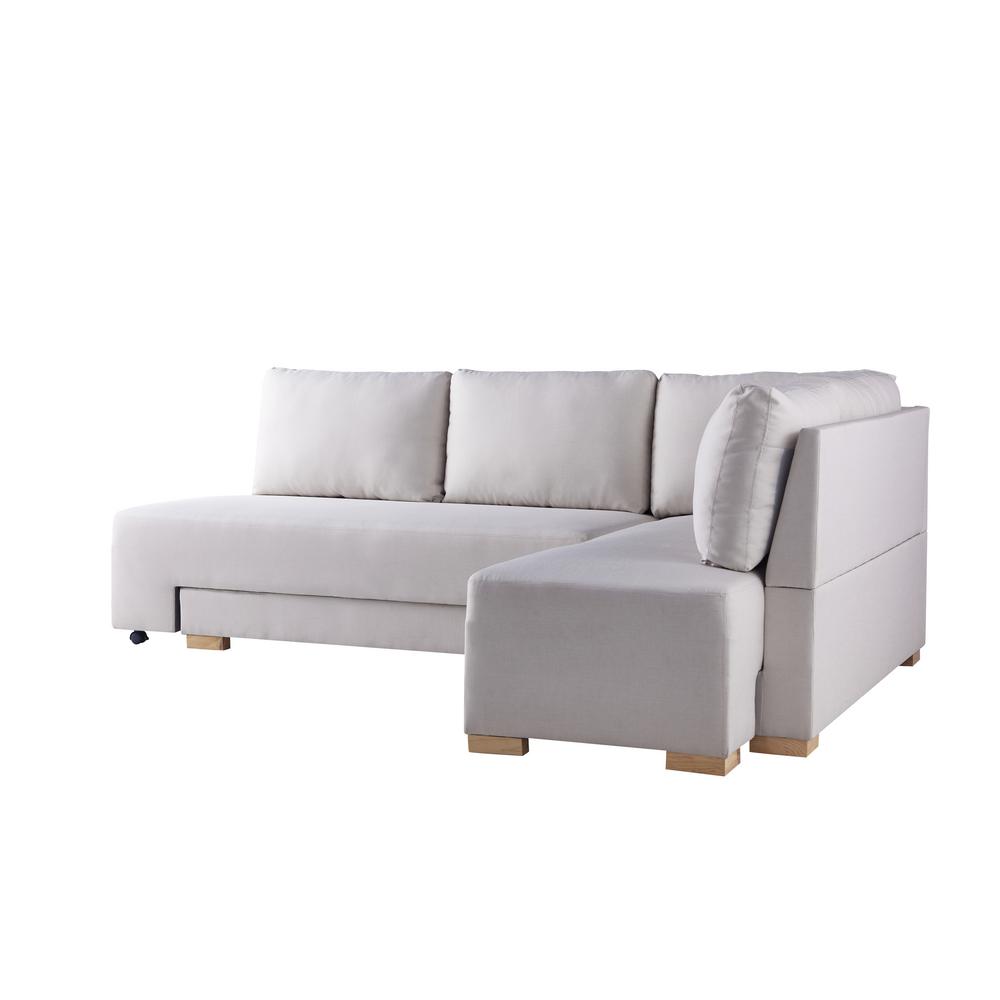 Furniture Of America Seater Twin Sleeper Sectional Sofa Bed Ivory Sofas