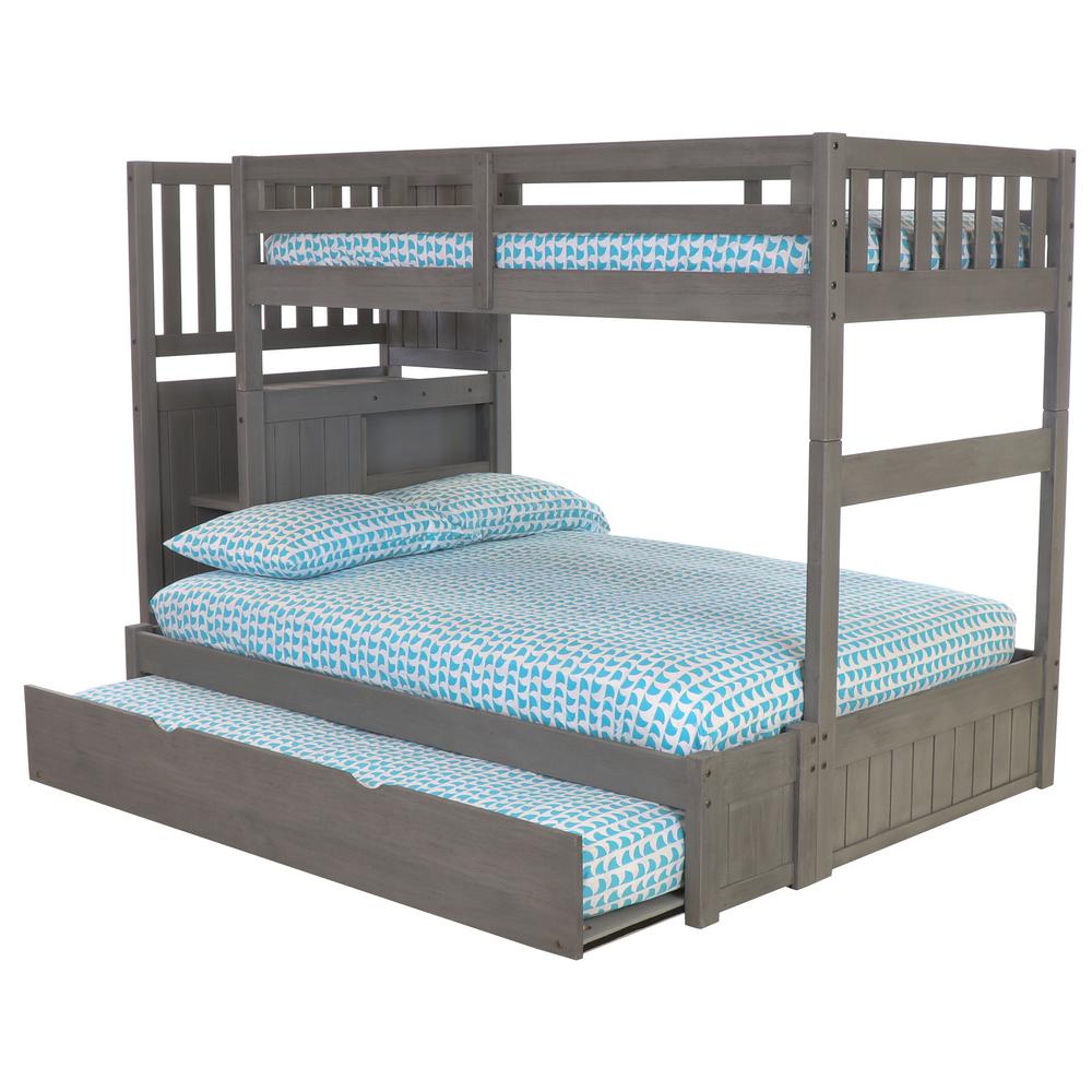 American Furniture Classics Twin Wood Bunkbed Drawer Chest Twin Trundle Grey Beds Bed Frames