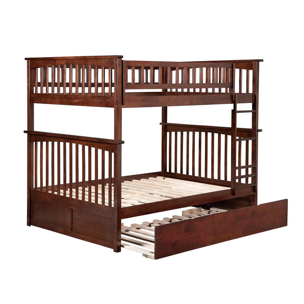 Atlantic Furniture Bunk Bed Trundle Bed Walnut Brown Beds Bed Frames