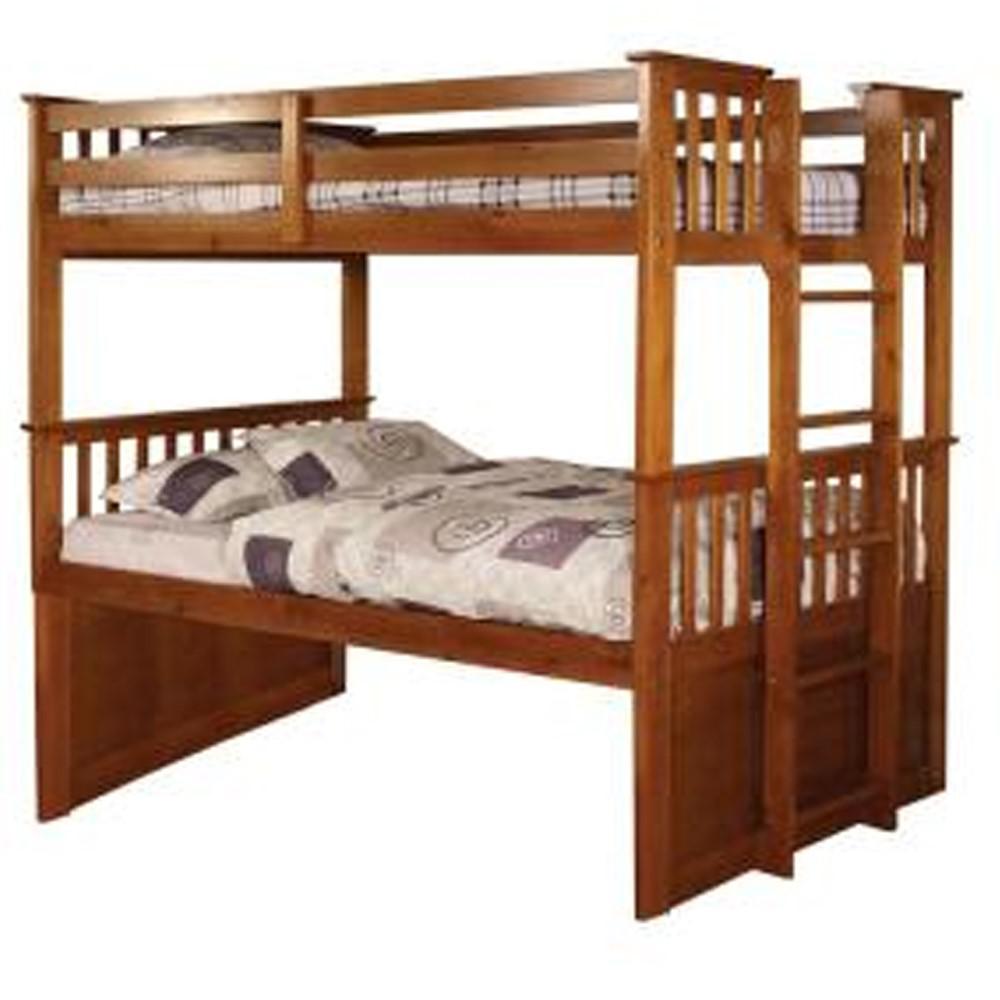 Williams Oak Twin Bunk Bed Trundle Drawer Brown