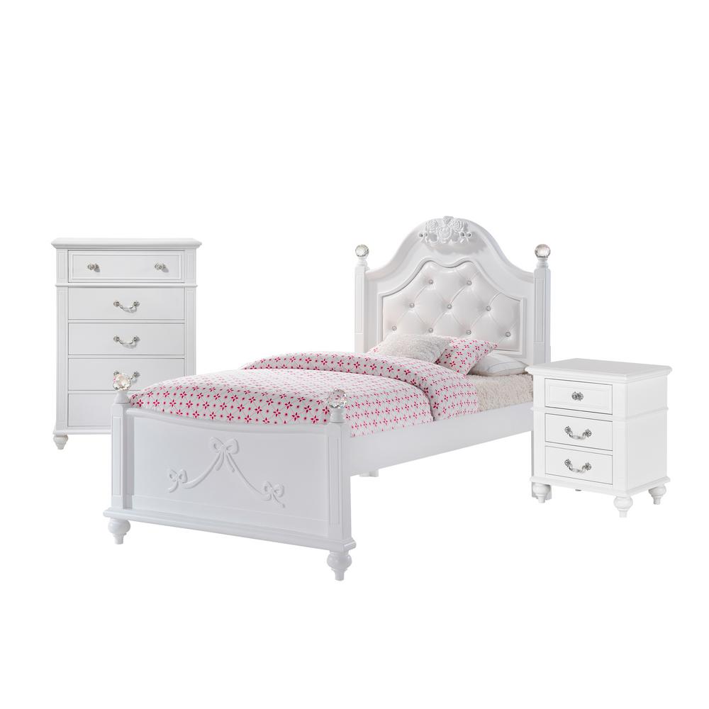 Picket Twin Platform Bedroom Set Storage Trundle Kids Furniture