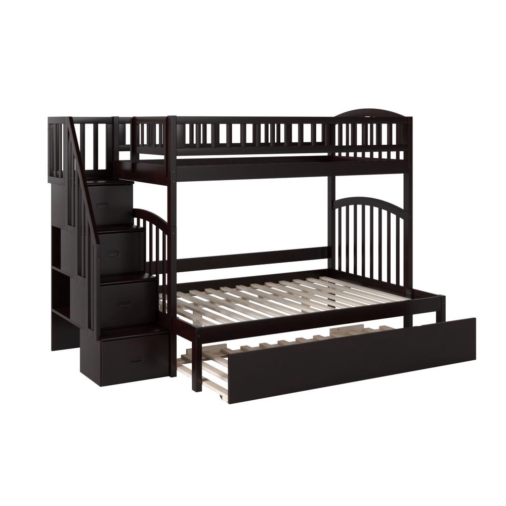 Atlantic Furniture Twin Bunk Twin Trundle Bed Brown Beds Bed Frames