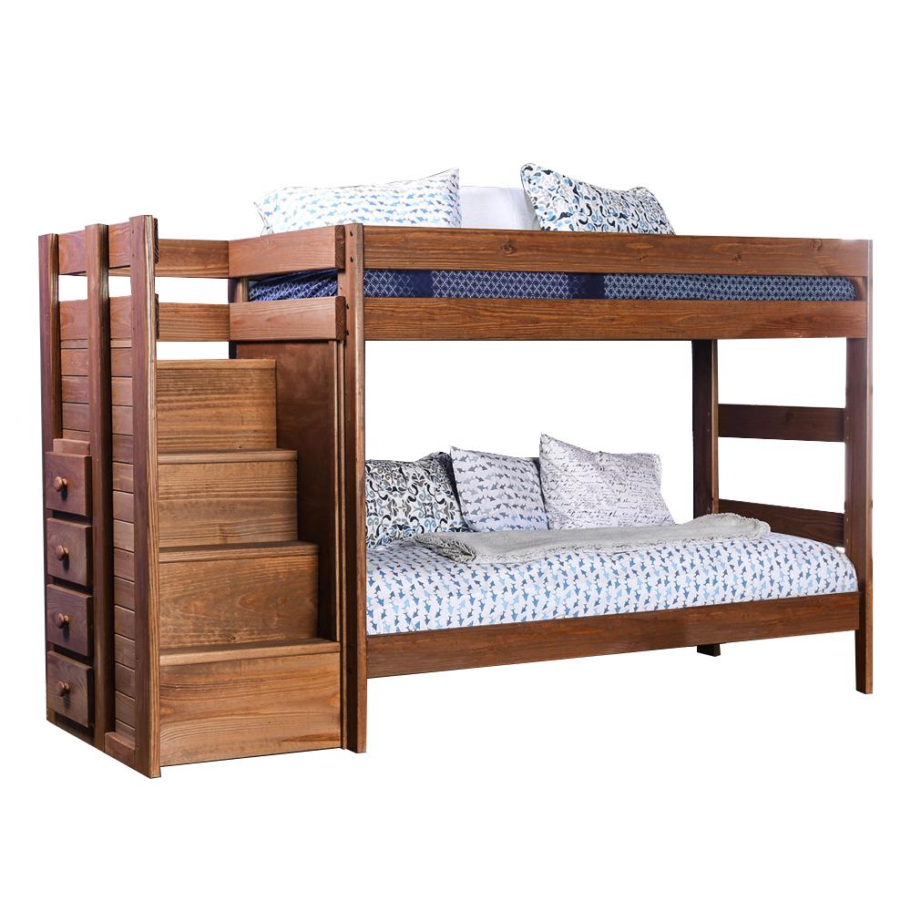 Williams Twin Bunk Bed Mahogany Brown Beds Bed Frames