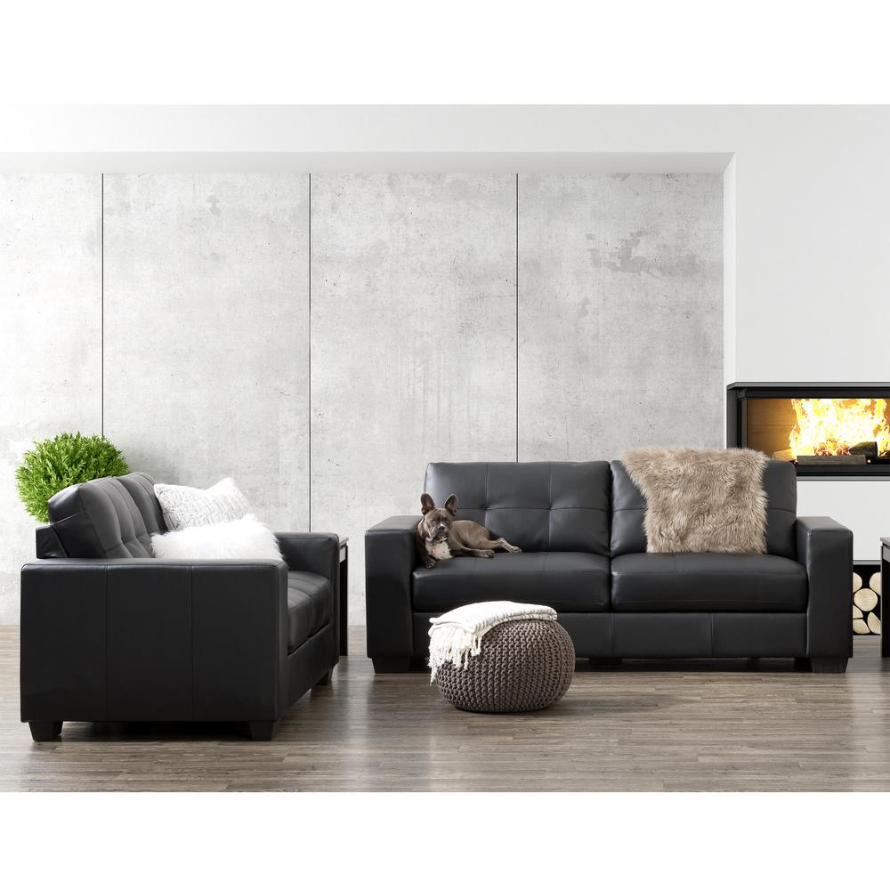 Corliving Club Tufted Leather Sofa Set 8578
