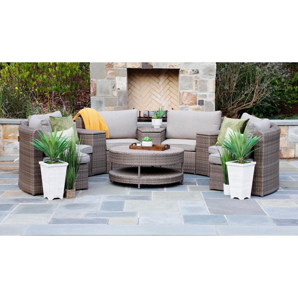 Canopy Wicker Outdoor Sectional Shale