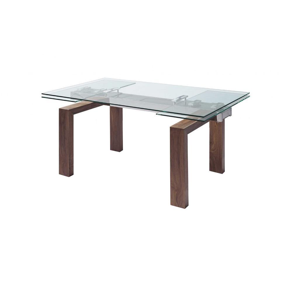 Homeroots Walnut Wood Extendable Table Living Room Furniture