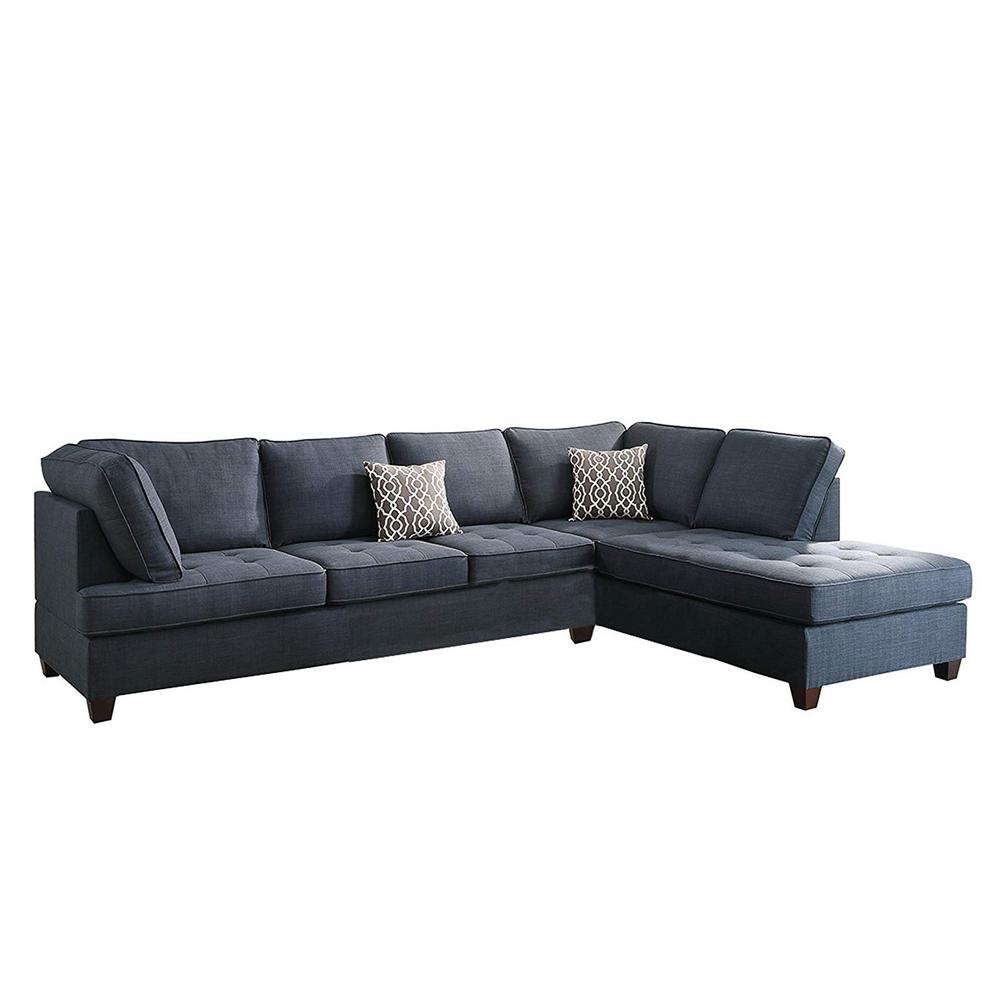 Poundex Seater Sectional Sofa Wood Legs 14051