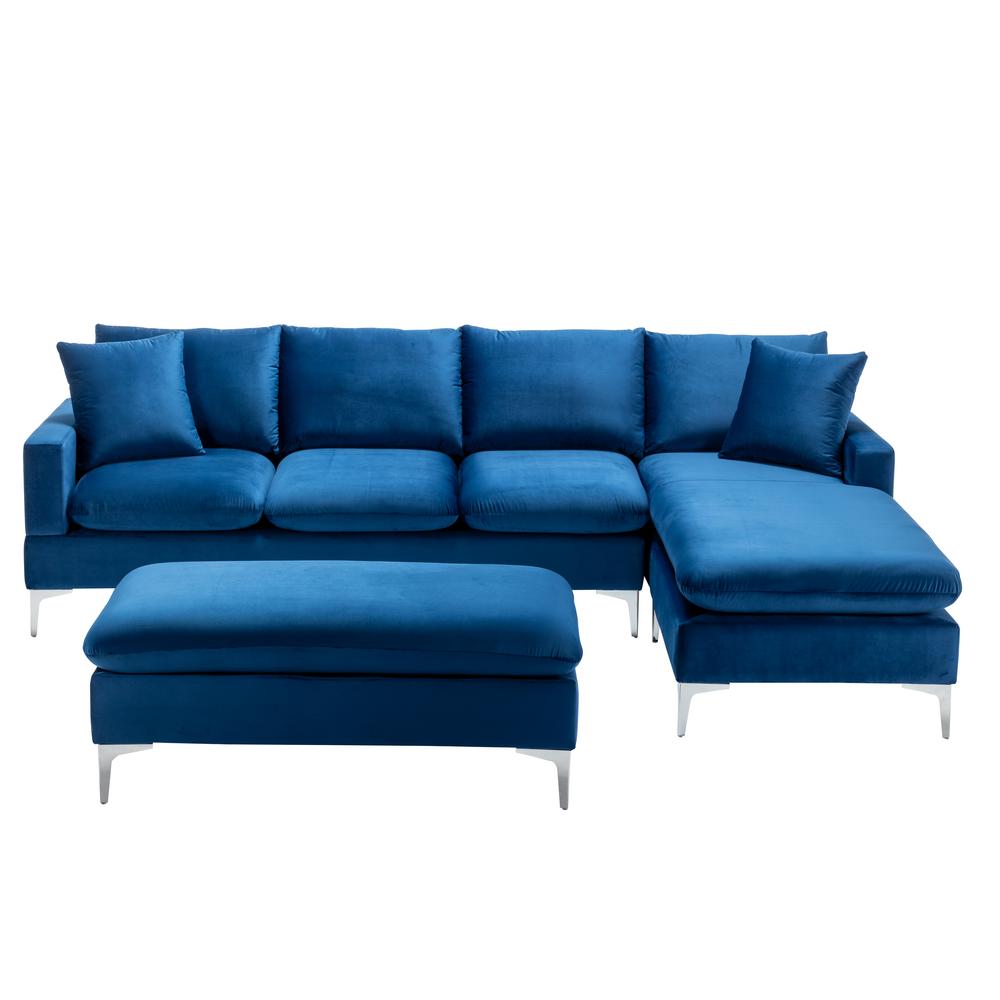 Boyel Living Velvet Seater Reversible Sectional Sofa Legs Sofas