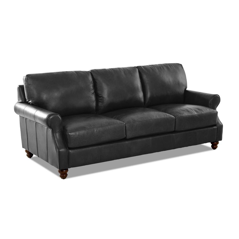 Avenue 405 Leather Seater Sofa Round Arm Grey Sofas