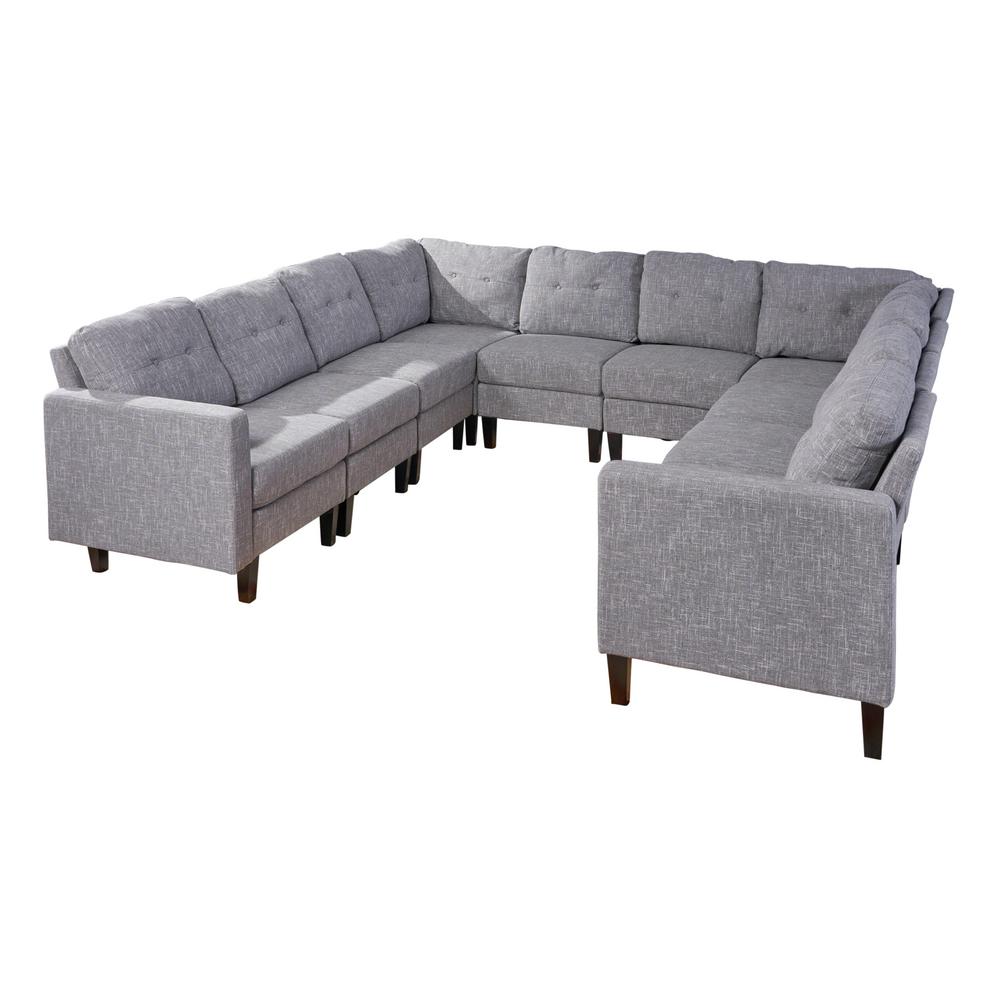 Noble House Sectional Sofa Wood Brown Sofas