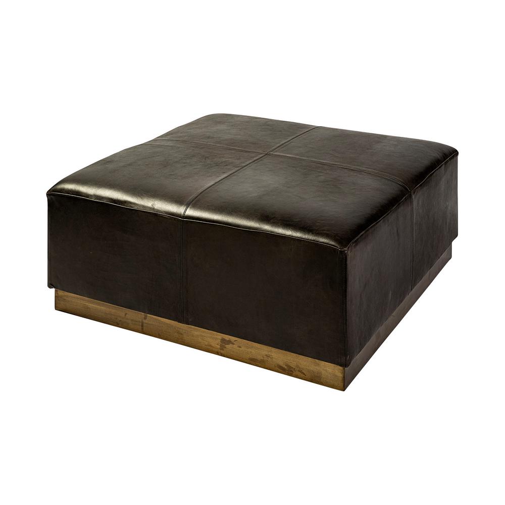 Mercana Square Leather Wrapped Ottoman 997