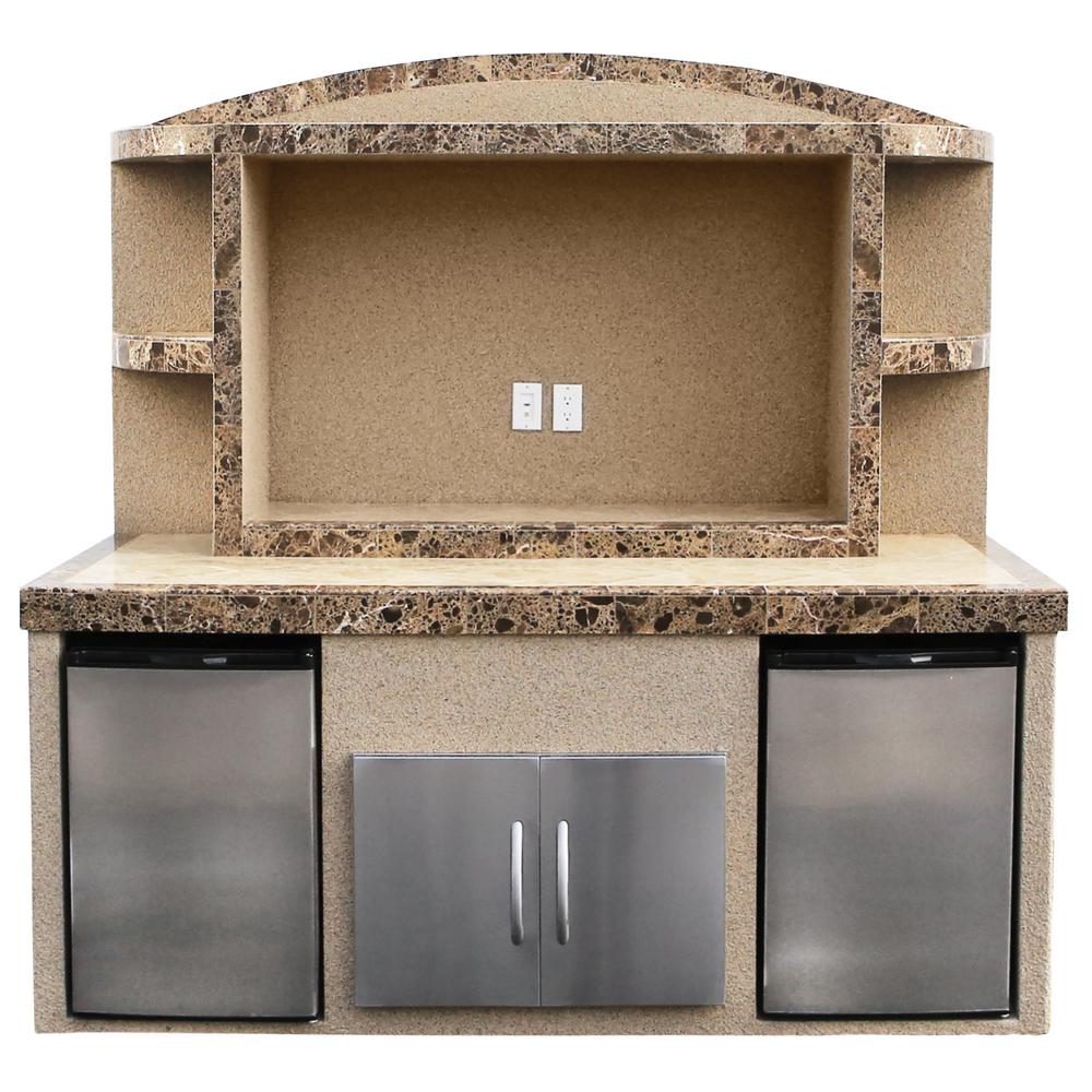 Cal Flame Tile Outdoor Entertainment Center Servin Bar Refrigerators