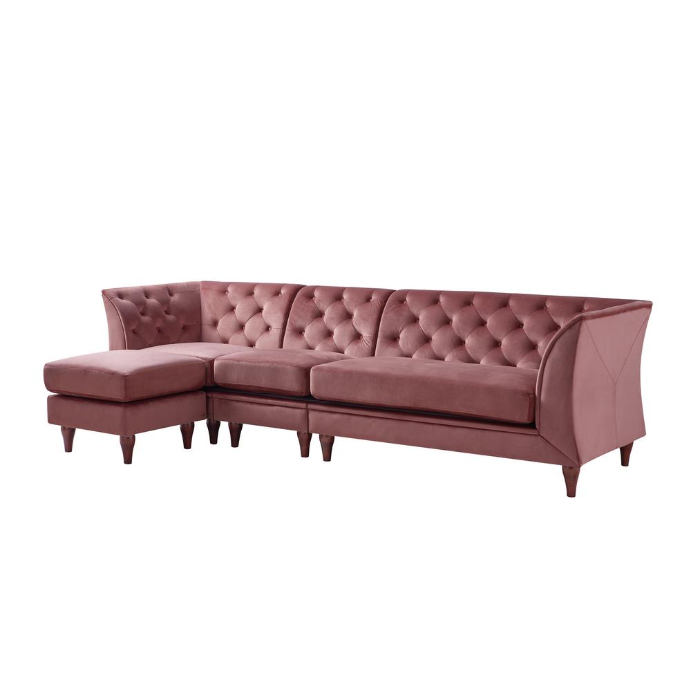 Furniture Of America Seater Modular Sectional Sofa Wood Pink Sofas