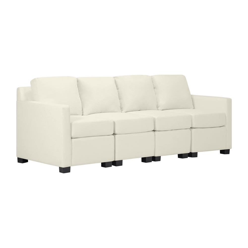 Handy Living Velvet Seater Sofa Square Arms 21154