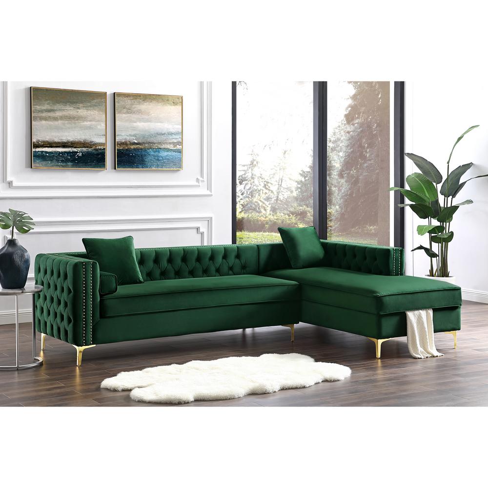 Inspired Home Velvet Seater Sectional Sofa 98