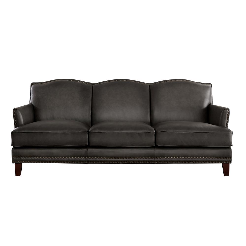 Hydeline Leather Seater Camelback Sofa Sofas