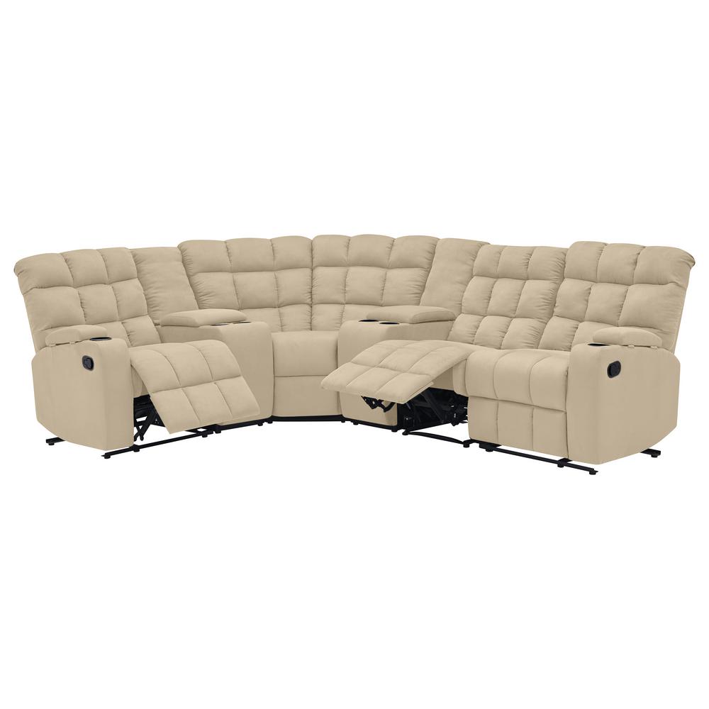 Prolounger Curved Sectional Sofa Storage Console Green Sofas