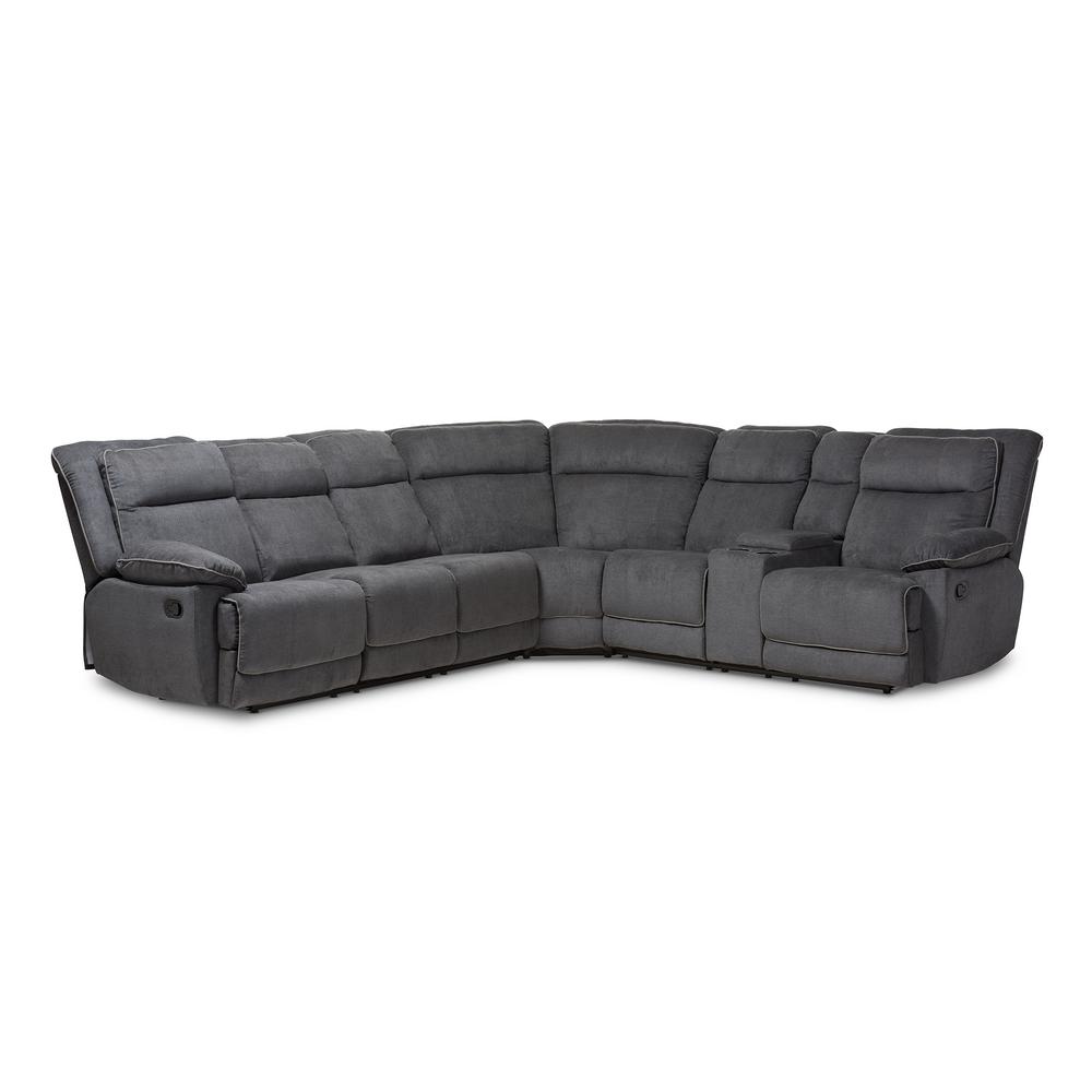 Baxton Studio Seater Curved Sectional Sofa Grey Sofas