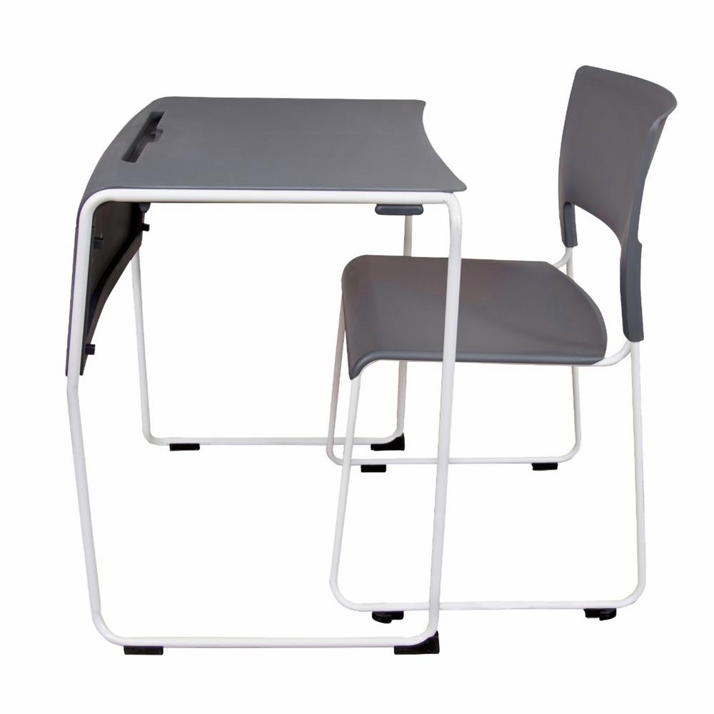 Luxor Stackable Student Desk Chair Gray Desks