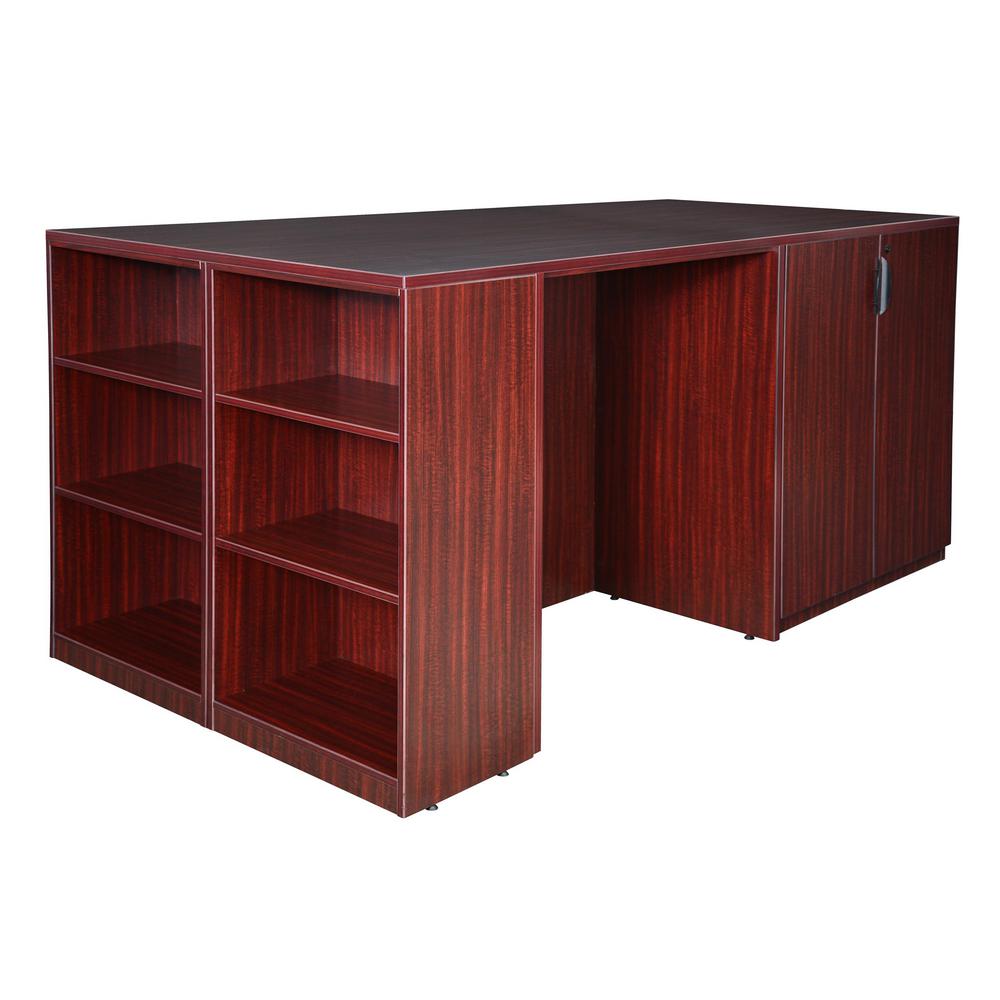 Regency Storage Cabinet Desk Bookcase End Mahogany Brown 170