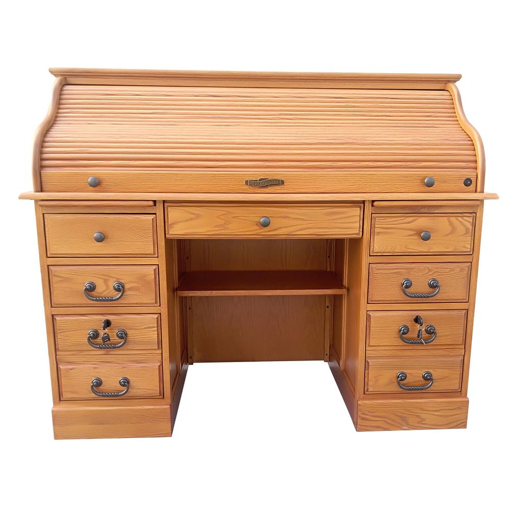 Chelsea Home Furniture Oak Rectangular Drawer Secretary Desk Keyboard Tray Brown Desks