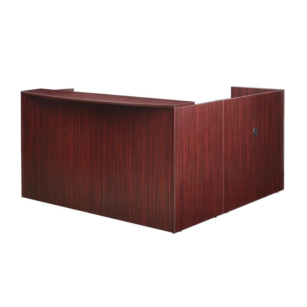 Regency Mahogany Double File Pedestal Reception Desk Brown Desks