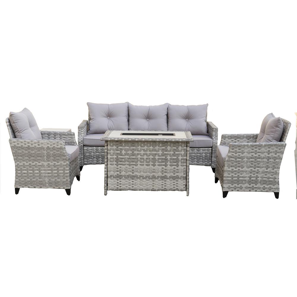 Direct Wicker Patio Fire Pit Sectional Set 6776