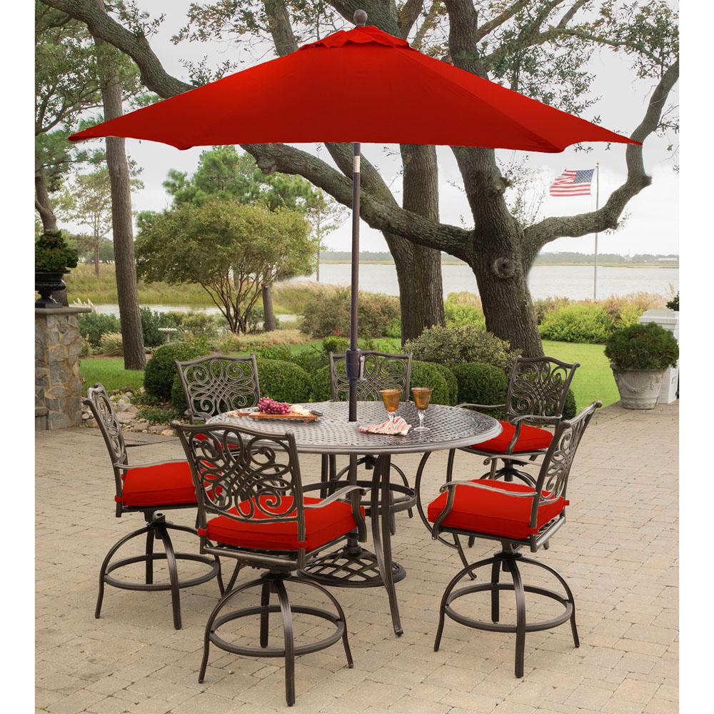 Hanover Outdoor Bar Set Table Umbrella Stand Outdoor Furniture Sets