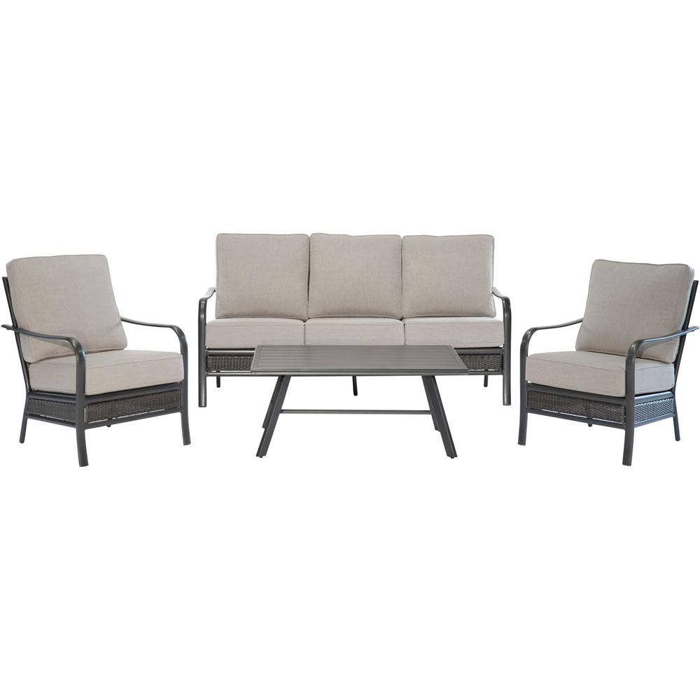 Hanover Patio Conversation Set Sofa Slatt Outdoor Furniture Sets