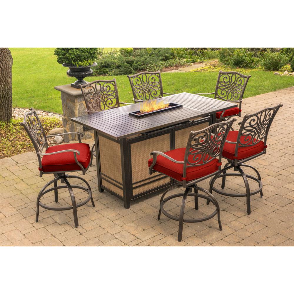 Hanover Outdoor Bar Set Fire Pit Table Outdoor Furniture Sets