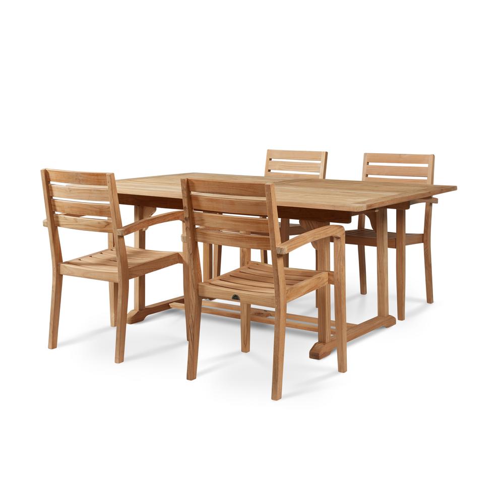 Hiteak Furniture Teak Rectangular Outdoor Table Set Outdoor Furniture Sets