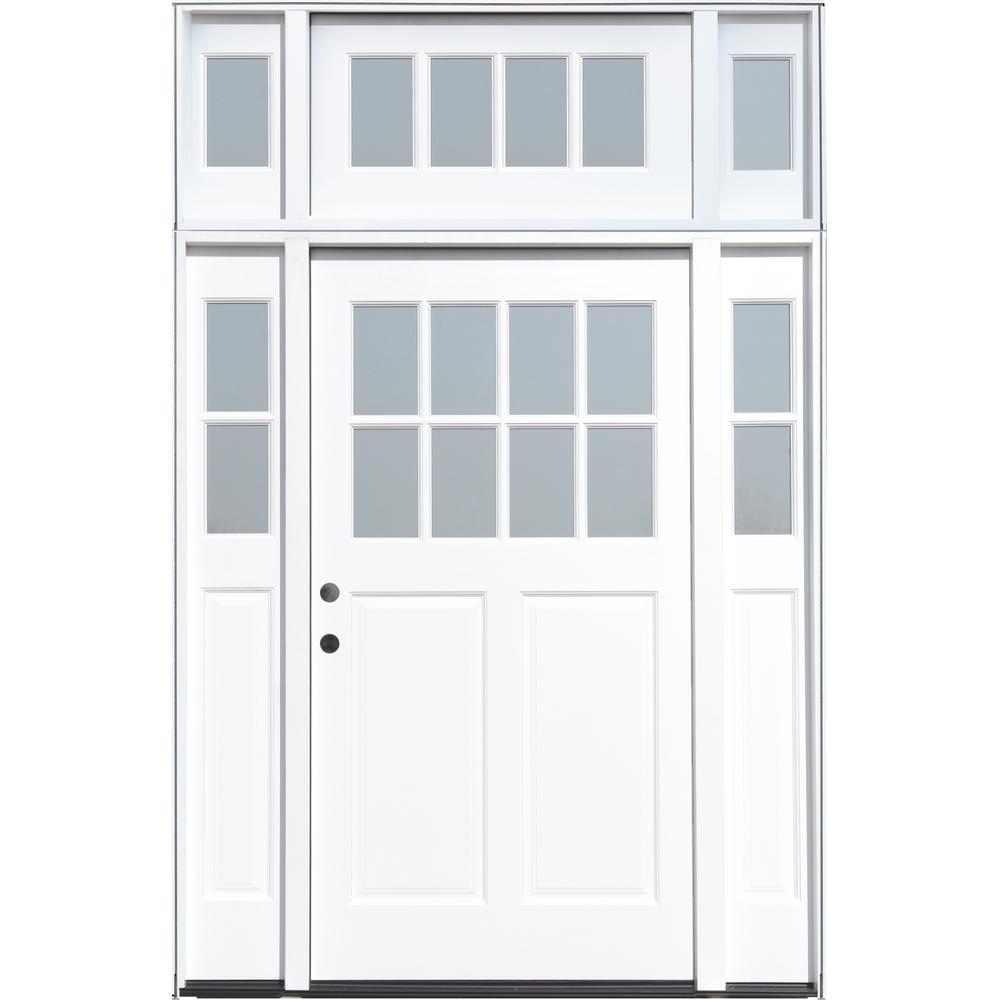 Pacific Entries Right Panel Painted Wood Entry Door Transom 126