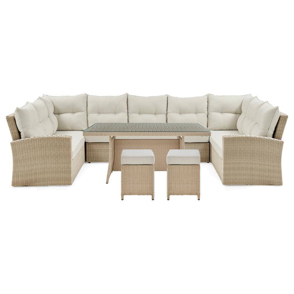 Alaterre Furniture Wicker Outdoor Sectional Set Cream Outdoor Furniture Sets