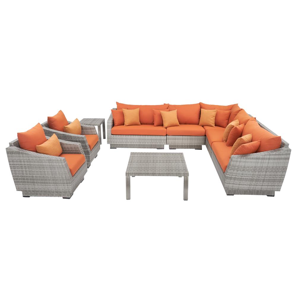 Rst Brands Patio Corner Sectional Chair Group Orange Outdoor Furniture Sets