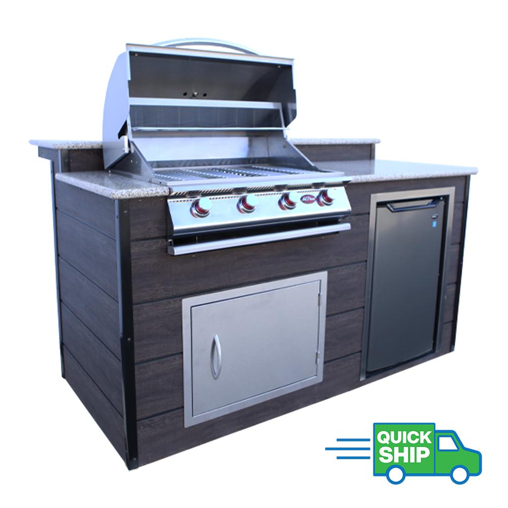 Cal Flame Wood Granite Bbq Grill Grill Outdoor Kitchens