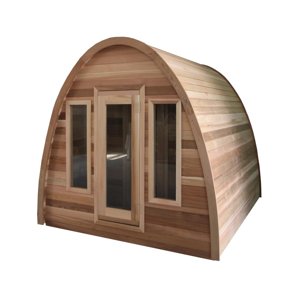 Aleko Outdoor Cedar Pod Raindrop Steam Electric Sauna Outdoor Spas