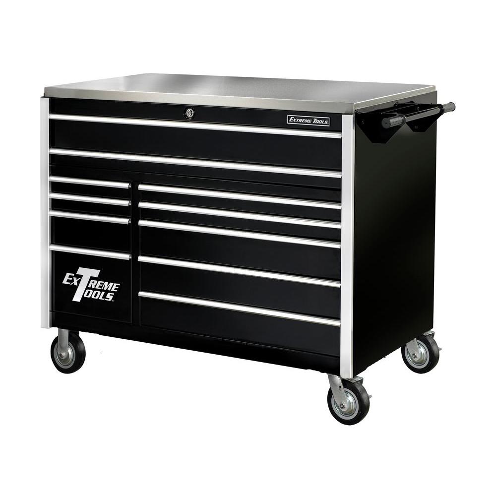 Extreme Tools Drawer Roller Cabinet Steel Work Black Tool Cabinets Chests